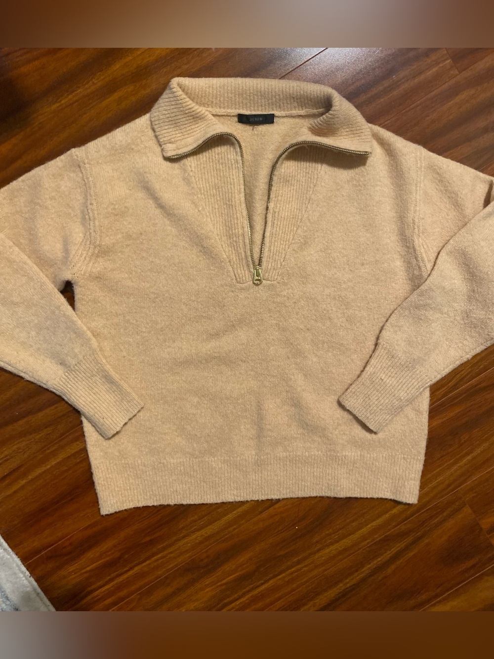 J. Crew Cream Half-Zip Cowl Sweater